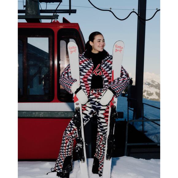 Perfect Moment Twisted Houndstooth High-Waist Aurora Flare Ski Pant XL - Picture 3 of 8